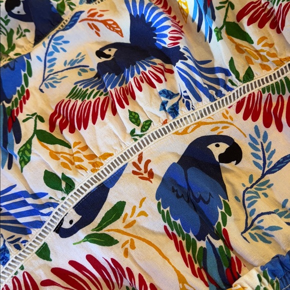 House of Harlow 1960 Bird Tiered Linen Skirt Parrot S - Picture 2 of 7